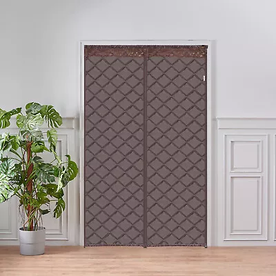 Magnetic Thermal Insulated Door Curtain 47  X 79  Weatherproof Blanket Coffee • $58.96