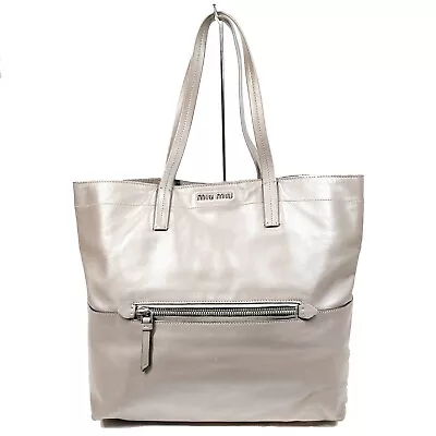 Miu Miu Hand Bag  Gray Leather 1276135 • $0.99