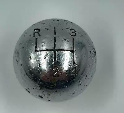 Vintage Heavy Chrome Metal Gear Shift Knob 4 Speed And Reverse Hot Rod Part • $15