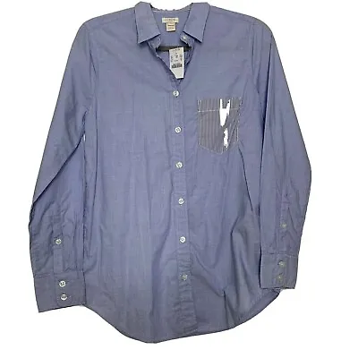 J Crew Factory Womens XS Button Down Shirt Top Blue Pocket Blouse • $35.80