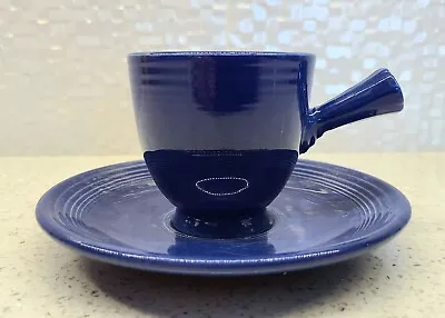 Vintage Fiestaware Cobalt Blue Demitasse Cup And  Saucer Set • $40