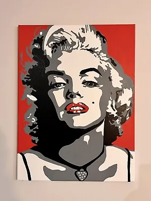 MARILYN MONROE Hand Painted Art Canvas 18”x24”Acrylic Painting • $149.99