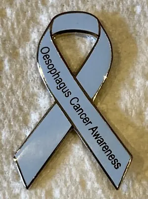 NEW Oesophagus Cancer Awareness Ribbon Enamel Periwinkle Badge / Brooch.Charity. • £3.99