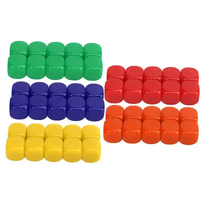 30PCS 16MM Blank Dice Set Plastic Rounded 6 Sided Dice Cubes For Game Party • $15.49