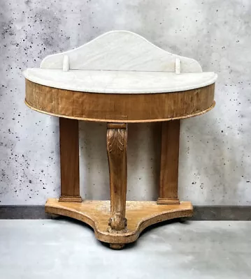 Victorian Half Round Hall Table With Marble Top • £500