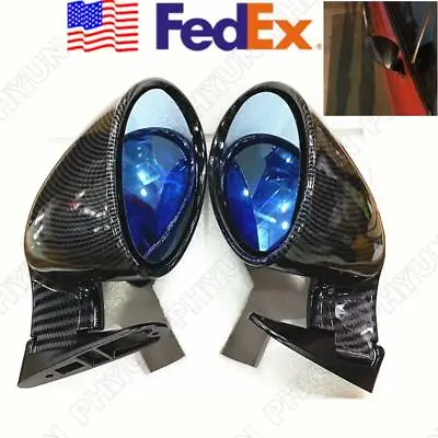 1 Pair Carbon Fiber Color Vintage Sport Racing Car Side Wing Mirror Plane Mirror • $59.19