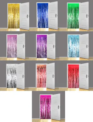 £2.65 • Buy 2M Foil Fringe Tinsel Shimmer Curtain Door Wedding Birthday Party DECORATIONS