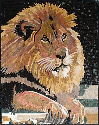 Lion King Of Woods Art Home Decor Wall Hanging Marble Mosaic • $359