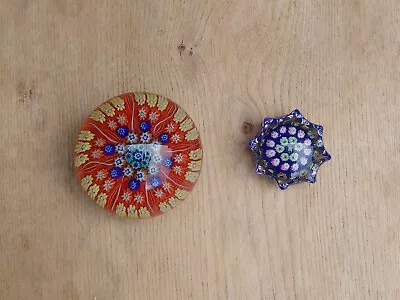 Two Scottish Millefiori Glass Paperweights • £7