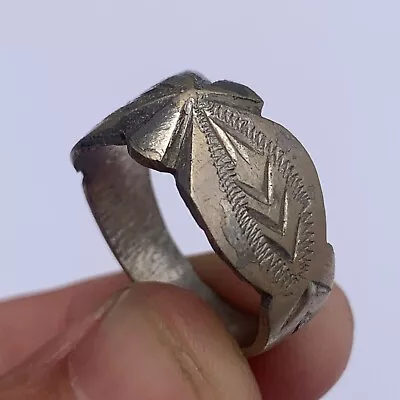 Very Stunning Ancient Viking Legionary Rare Silver Ancient Engraved Ring • $0.99