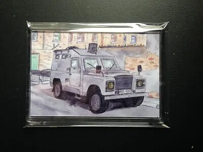 RUC Royal Ulster Constabulary Landrover Shorland Clear Plastic Fridge Magnet • £3