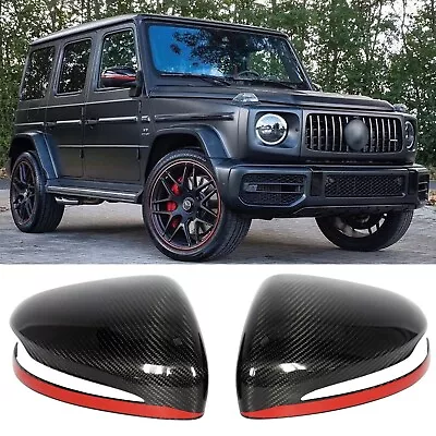 Carbon Fiber Red Strip Mirror Covers Made For Marcedes G Wagon W463a W464 2018+  • $429