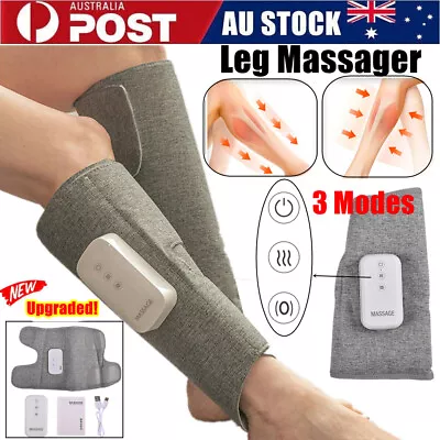 Leg Massager Heated Air Compression Calf Foot Massage Circulation Muscle Relax • $38.95