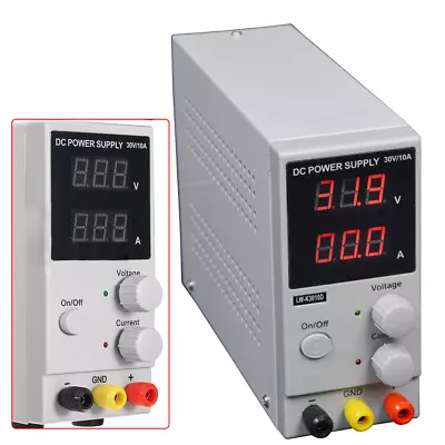 0-30V 0-10A Regulated DC Power Supply Adjustable Variable Lab Power Supply 220V • £61.77