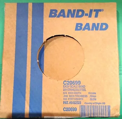 BAND-IT C20699 3/4  Width X 0.030  Thick 100 Feet Roll 201 Stainless Steel New • $70