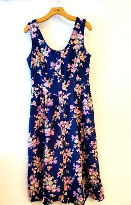 Vtg Starina Dress 80's Cottagecore Midi Tank Floral Romantic M Boho Buttoned • $24.99