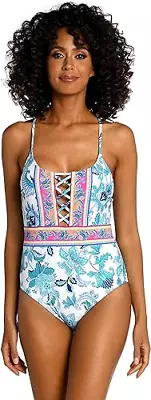 La Blanca EMERALD Santorini Sun Strappy One Piece Swimsuit US 12 • $58