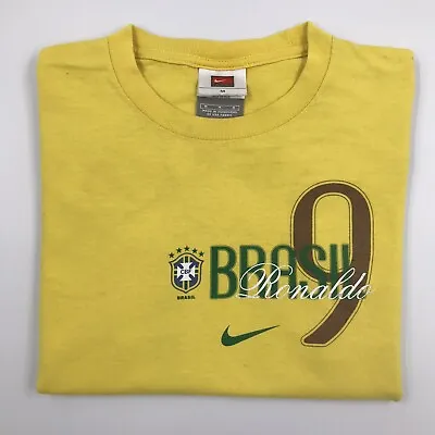 $24.99 • Buy Nike CBF Brazil Football No. 9 Ronaldo Soccer Short Sleeve Yellow T Shirt Size M