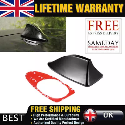 Gloss Black Car Shark Fin Aerial Antenna Mast Roof AM/FM Radio Signal UK Stock • £4.89