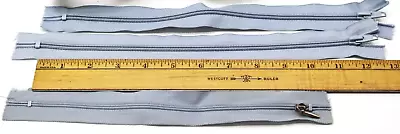 Vintage Pre-owned Gray Blue Zippers Closed End Polyester Lot Of 3 • $5.50