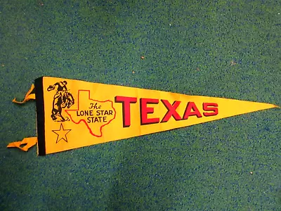 Vintage Texas The Lonestar State Pennant Cowboy Bucking Bronco • $5