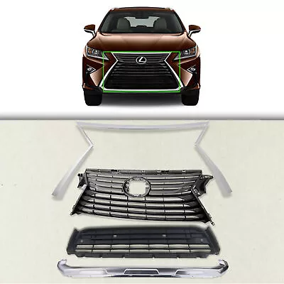 Front Upper Lower Bumper Grille Molding For 2016 2019 Lexus RX RX350 RX450h 4p • $339.99