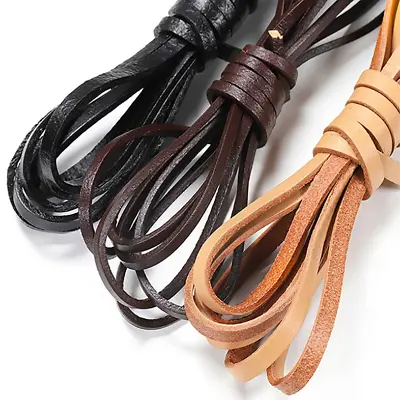 2M-10M Flat Real Genuine Craft Jewellery Leather String Cord Lace Thong Rope • £4.63