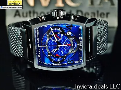 Invicta Men's 48mm S1 RALLY Swiss Chronograph BLUE DIAL Black Mesh Bracelet Watc • $94.99