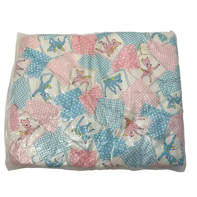 Vintage Retro Montgomery Ward 36X45 Baby Deer Blanket Comforter New NOS Fortrell • $18.99