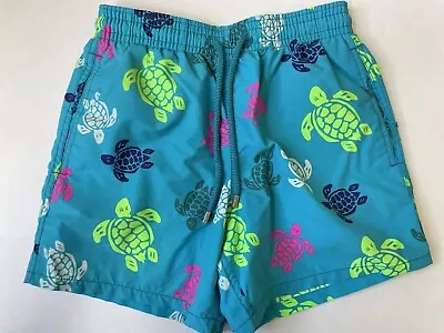 VILEBREQUIN Green Blue Turtles Moorea Swim Trunks Bathing Shorts SMALL $395 • $145
