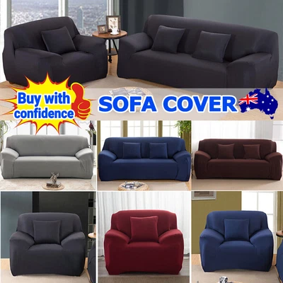$23.46 • Buy High Stretch Slipcover Couch Sofa Lounge Covers Protector 1 2 3 4 Seater Cover
