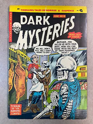Dark Mysteries #18 1954 Pre-Code Horror Classic Butcher Meat Hook Cover FN- 5.5 • $795