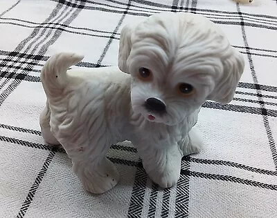 Homco White Maltese Puppy Figurine • $5.99