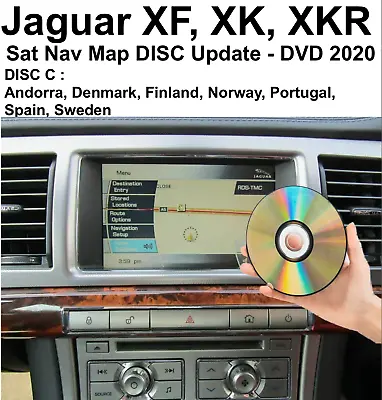 Jaguar XF XK XKR Sat Nav Map Disc Update Navigation DVD West Europe 2018 -'C' • £19.99