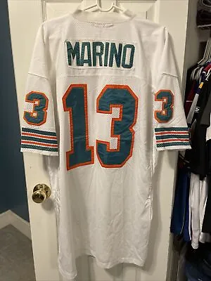 Dan Marino Miami Dolphins Football Mitchell & Ness Mens White Jersey Size 54 • $75