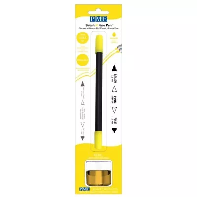 PME Brush N Fine 100% Edible Ink Pen Food Colouring For Cake Decorations YELLOW • £7.69