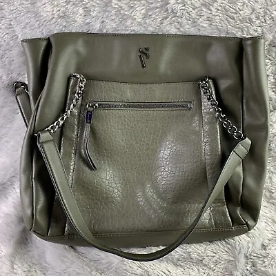 Simply Vera Wang Tote Purse Olive Green Rockbridge Handbag Chain Pebbled • $15.97