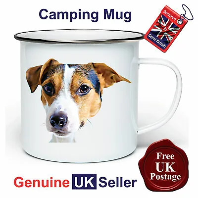 Jack Russell Camping Mug Hiking Mug Jack Russell Mug Outdoor Mug Tin Mug • £12.99