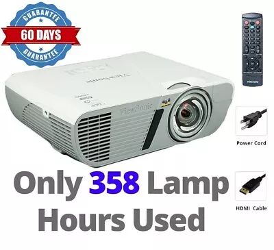 ViewSonic PJD6352LS DLP Short Throw Projector HDMI Bundle - Only 358 Hours Used • $243.48