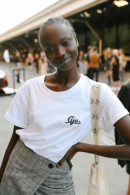 AJE Embroidered Logo T-Shirt Size XS Au 6 - 10 Relaxed Fit White Designer • $79