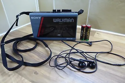 Vintage Sony Walkman WM-22 Personal Cassette Tape Player Blue / Grey • £48