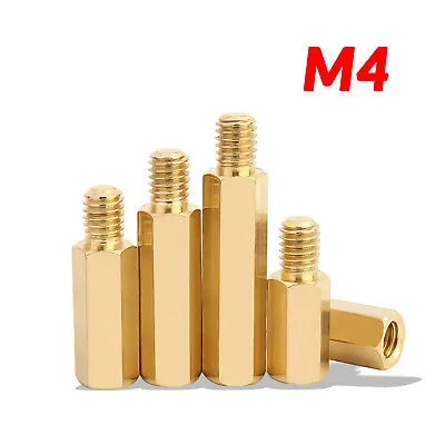 Hex Brass Standoff Spacer Screw Pillar PCB PC M4 5mm-100mm Computer Motherboard • £1.79