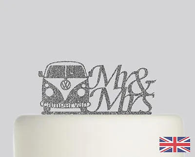 Campervan Wedding Cake Topper Acrylic Glitter Cake Decoration.732 • £12.99
