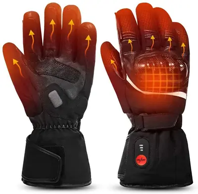 SAVIOR HEAT M XXL Motorcycle Skiing Heated Gloves With Battery Winter Mittens • $95.14