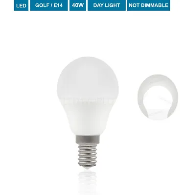 40W LED Golf Ball Globe Light Bulbs E14 Small Screw Cap Daylight Golf SES 5W/6W • £2.98