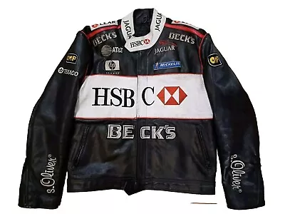 90s Vintags Jaguar HSBC Nascar Motorcycle Racing Jacket • £149