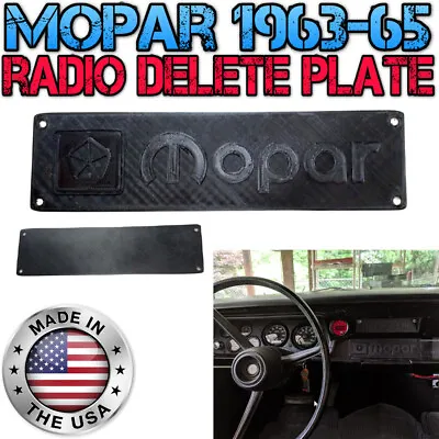 Mopar 1963-65 A-Body Radio Delete Plate 3D Printed Logo Or Smooth Side • $24.95