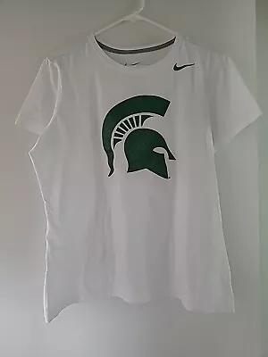 Michigan State Spartans Nike T-Shirt Mens Green 2XL  100% Cotton • $10.50