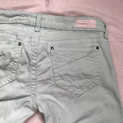 Daytrip Aries Skinny Jeans Size 27R Mint Green Pants Rhinestones Low Rise • $16