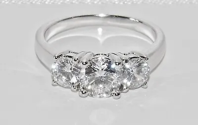 £15.95 • Buy Sterling Silver 2.00ct Ladies Three Stone Ring ~ All Sizes